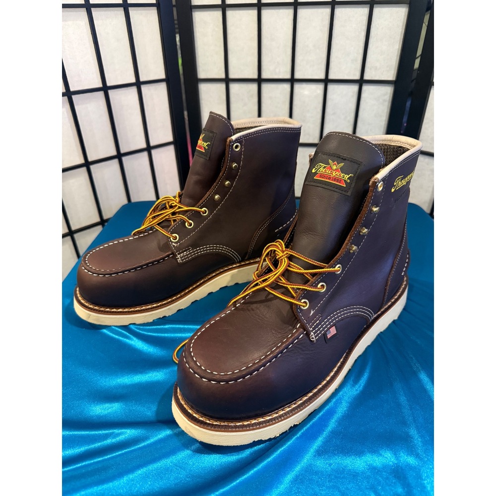 NWOT Thorogood 1957 Series 6" Waterproof Steel Toe Moc Toe Boots 10.5 D Brown
